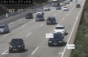 Polizeipräsidium Südhessen: POL-DA: Darmstadt: Viele Verstöße bei Abstandsmessungen auf der A 5 / 20 Fahrverbote drohen