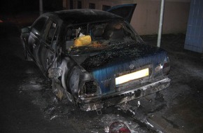 Polizeiinspektion Cuxhaven: POL-CUX: Pkw in Brand gesetzt (Bildanlage)+ Einbruch in Gerätekammer eines Pferdestalls + Schlägerei nach Discobesuch u.a.