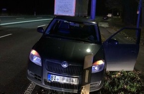 Polizei Bielefeld: POL-BI: Pkw schleudert gegen Blitzer