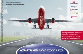 Air Berlin PLC: Neue Werbekampagne von airberlin und oneworld / "oneworld Explorer 4-continent Round-the-World Ticket" zu gewinnen (mit Bild)