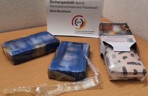 Bundespolizeiinspektion Bad Bentheim: BPOL-BadBentheim: Rund 3,5 Kilo Kokain im Wert von circa 260.000 Euro beschlagnahmt / Deutsch-Niederländisches Polizeiteam nimmt mutmaßlichen Drogenkurier fest