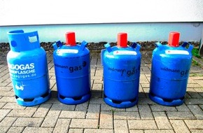 Kreispolizeibehörde Siegen-Wittgenstein: POL-SI: Vier Gasflaschen sichergestellt - Polizei sucht Besitzer - #polsiwi
