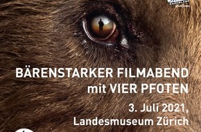 VIER PFOTEN - Stiftung für Tierschutz: Bärenstarker Filmabend mit VIER PFOTEN: «Der Bär in mir» im Rahmen des BLOOM-Freiluftkinos in Zürich