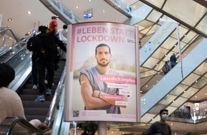 Leben statt Lockdown. Lass dich impfen. Eine Initiative des Handels und Handelsimmobiliensektors: Handels-Impfkampagne startet Umsetzung an tausenden Standorten