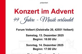 Feuerwehr Velbert: FW-Velbert: Traditionelle Adventskonzerte des Musikzugs stehen bevor
