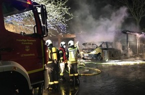 Freiwillige Feuerwehr Kranenburg: FW Kranenburg: Carportbrand an der Alten Bahn