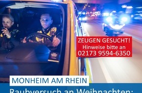 Polizei Mettmann: POL-ME: Raubversuch am Morgen des ersten Weihnachtstages - Polizei ermittelt - Monheim am Rhein - 2301068