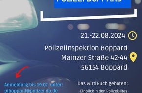 Polizeidirektion Koblenz: POL-PDKO: Schnuppertage PI Boppard im August