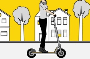 Sicher mit dem E-Scooter unterwegs / ADAC Tipps zum Kauf, richtigen Bremsen und Abbiegen