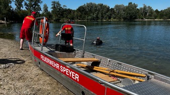Brand- und Katastrophenschutz der Stadt Speyer: FW Speyer: Badeunfall im Binsfeld - Suche nach vermisster Person nach mehreren Stunden ergebnislos abgebrochen