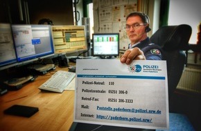 Polizei Paderborn: POL-PB: Direkter Draht zur Polizei im Kreis Paderborn - Zwei wichtige Telefonnummern