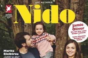Gruner+Jahr, Nido: Moritz Bleibtreu im NIDO-Interview: "Ich bin ein sehr körperlicher Vater, ich mag viel Nähe."