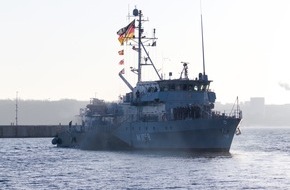 Presse- und Informationszentrum Marine: Bildtermin: Minenjagdboot "Fulda" verlegt in das Mittelmeer