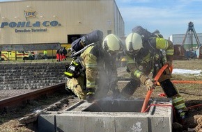 Feuerwehr Dresden: FW Dresden: Brand in einem Kabelkanal im Alberthafen