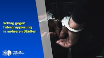 Polizeipräsidium Oberhausen: POL-OB: Gemeinsame Pressemitteilung der Staatsanwaltschaft Duisburg und der Polizei Oberhausen: Schlag gegen Tätergruppierung in mehreren Städten