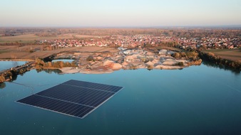Erdgas Südwest: Presseinformation: Sonnenstrom vom Baggersee: In Iffezheim soll eine schwimmende Solaranlage entstehen