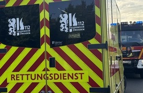 Feuerwehr Dresden: FW Dresden: Schwerer Verkehrsunfall mit zwei Verletzten