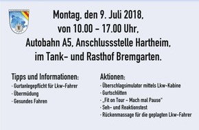 Polizeipräsidium Freiburg: POL-FR: A5 / Hartheim/ Bremgarten: Einladung zum "Trucker Treff" beim Tank- und Rasthof Bremgarten