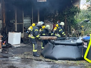 KFV Bodenseekreis: Großbrand in Obereisenbach zerstört Werkstatt und Wohnhaus