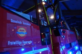 Freiwillige Feuerwehr der Gemeinde Sonsbeck: FW Sonsbeck: Garagenbrand in Labbeck