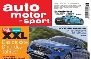 Motor Presse Stuttgart, AUTO MOTOR UND SPORT: Gegen den Branchentrend schrumpfender Heftumfänge / Motor Presse Stuttgart investiert in opulente Sommerausgabe von auto motor und sport