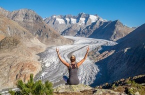 Aletsch Arena AG: 1. Mountain Glow Festival in der Schweiz  - Yoga in atemberaubender Bergkulisse