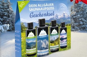 AllgäuQuelle Naturprodukte GmbH: Verschenken Sie mit dem Geschenkset der AllgäuQuelle-Saunaaufgüsse ein Allgäu-Erlebnis