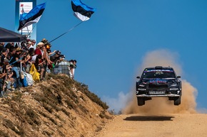Rallye Portugal: Gus Greensmith und Beifahrer Jonas Andersson fahren auf das WRC2-Podium