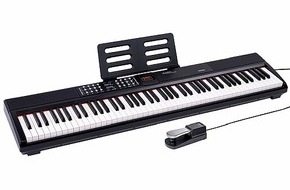 PEARL GmbH: Authentisches Spielgefühl durch die Hammermechanik: auvisio E-Piano mit 88 Hammermechanik-Tasten EK-88, MIDI, Bluetooth & Fußpedal