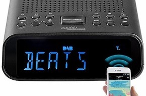 PEARL GmbH: Wecken, streamen, aufladen: auvisio DAB+-Radiowecker, großes VA-Display, BT, 2 Weckzeiten, USB-Ladeport
