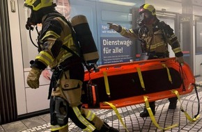 Feuerwehr Gelsenkirchen: FW-GE: Voll&uuml;bung der Feuerwehr Gelsenkirchen: Brand im U-Bahnbereich realit&auml;tsnah geprobt
