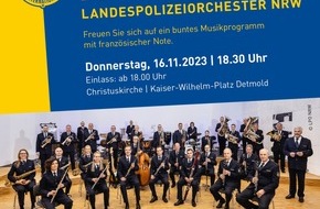 Polizei Lippe: POL-LIP: Kreis Lippe/Detmold. Charity-Konzert mit Landespolizeiorchester NRW zugunsten von Kindern und Jugendlichen in Lippe.