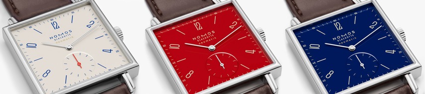 NOMOS Glashütte/SA Roland Schwertner KG: Tema del mes: Blanco, rojo y azul