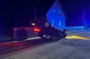Kreispolizeibehörde Wesel: POL-WES: Schermbeck - 26-jähriger überschlägt sich mit seinem PKW