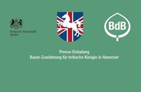 Bund deutscher Baumschulen (BdB) e.V.: Presse-Einladung / Baum-Zuwidmung für britische Königin in Hannover/9. Juni 2022,15:30 Uhr Georgengärten, Hannover