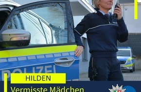 Polizei Mettmann: POL-ME: Vermisste M&auml;dchen wohlbehalten zur&uuml;ckgekehrt - 2609084