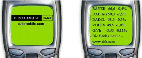 DAB BNP PARIBAS: SMS statt WAP