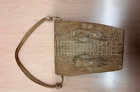 Hauptzollamt Düsseldorf: HZA-D: Zoll am Flughafen Düsseldorf findet Handtasche mit Biss / Krokodilhandtasche aus streng geschützter Art vom Zoll beschlagnahmt