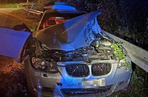 Kreispolizeibeh&ouml;rde Oberbergischer Kreis: POL-GM: Fahrer kracht in Leitplanke und fl&uuml;chtet