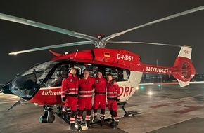 DRF Luftrettung: Luftrettung in Nordrhein-Westfalen: Christoph Dortmund ab sofort rund um die Uhr einsatzbereit