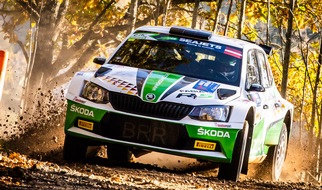 Skoda Auto Deutschland GmbH: Highspeed-Finale der Rallye-EM in Lettland: Kreim/Christian mit Vollgas auf Podestkurs (FOTO)