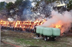 Kreisfeuerwehrverband Segeberg: FW-SE: Mühsamer Kampf gegen brennende Strohballen