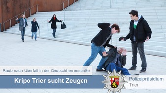 Polizeipräsidium Trier: POL-PPTR: 22-Jähriger in der Deutschherrenstraße beraubt