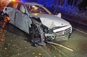 Polizei Mettmann: POL-ME: 44-Jähriger bei Alleinunfall verletzt - Wülfrath - 2411090