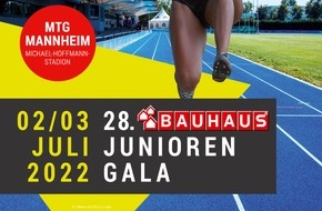 Bauhaus AG: 28. DLV Junioren-Gala wieder mit BAUHAUS als Titelsponsor / Leichtathletik-Nachwuchs aus 16 Ländern tritt wieder in Mannheim an