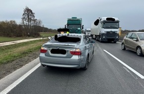 Polizeidirektion Landau: POL-PDLD: A65/AS Rohrbach - Pkw nach Fahrstreifenwechsel geschleudert