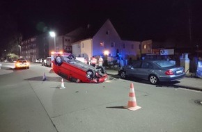 Polizeidirektion Neustadt/Weinstraße: POL-PDNW: Verkehrsunfall - Fahrzeug überschlägt sich in Branchweilerhostraße