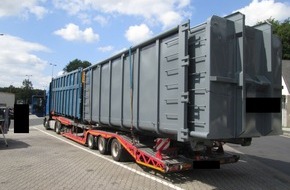 Polizeipräsidium Mittelhessen - Pressestelle Gießen: POL-GI: A5 bei Grünberg: Containertransport im "Matrjoschka-Stil"