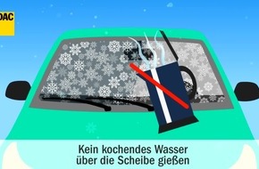 Kein heißes Wasser auf die Windschutzscheibe / ADAC-Tipps für das Autofahren im Winter
