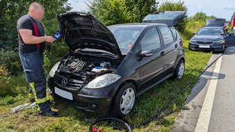 Kreisfeuerwehr Rotenburg (Wümme): FW-ROW: [KORREKTUR] Brennender PKW in Autobahnauffahrt Elsdorf